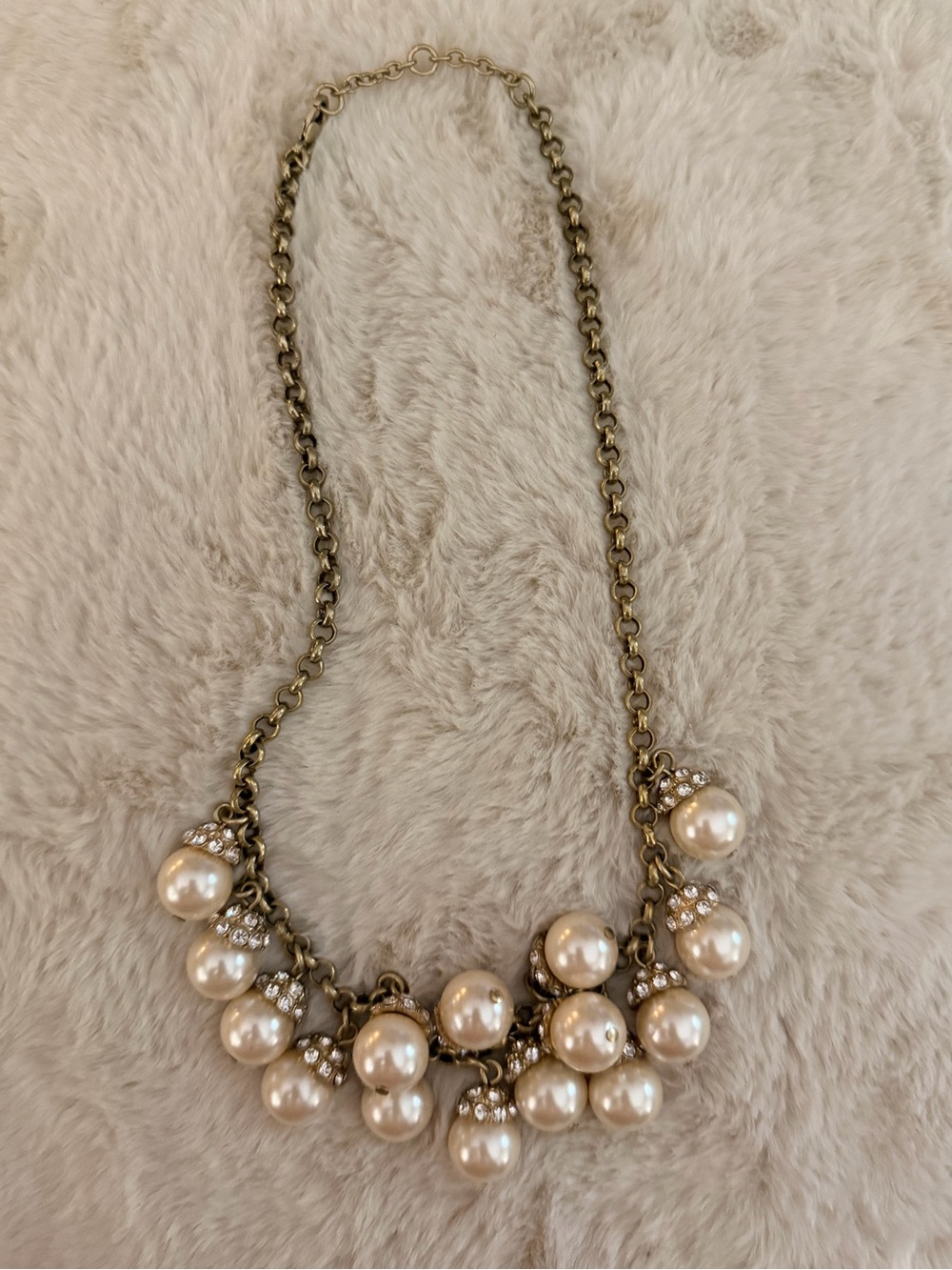 J. Crew Gold Tone Necklace with Cream Pearls